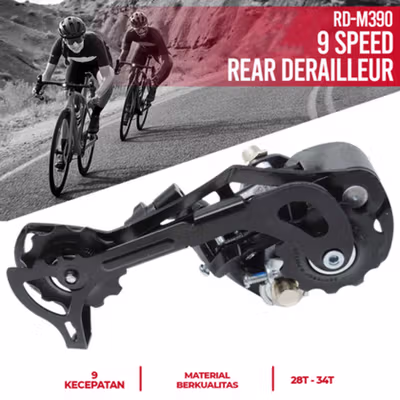 TaffSPORT Force Rear Derailleur Sepeda Bicycle 9 Speed 28-34T - RD-M390 - Black
