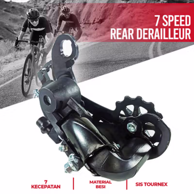 TaffSPORT Rival Rear Derailleur Biycle Sepeda 7 Speed - RD-TX35 - Black