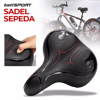 TaffSPORT Jok Sadel Sepeda Bike Saddle Spring Shock Waterproof - ZF40 - Black