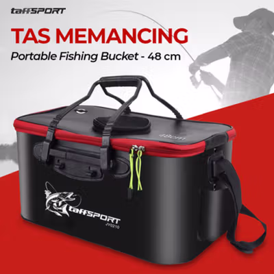TaffSPORT Tas Pancing Ember Lipat Waterproof Fishing Bucket - JY0210 - Black