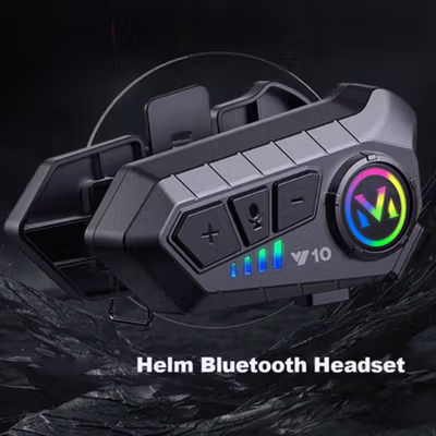 Kebidumei Headset Helm Bluetooth Music HiFi IPX6 1000mAh - Y10 - Black