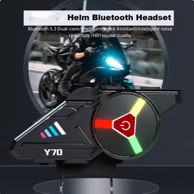 Kebidumei Headset Helm Bluetooth Music RGB IPX6 2000mAh - Y70 - Black