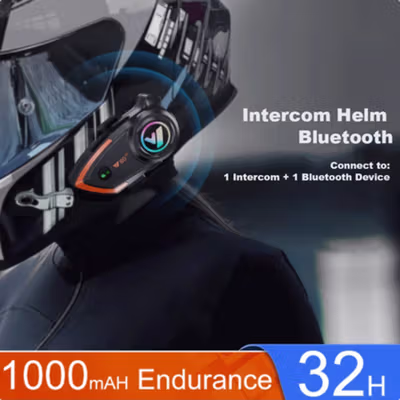 Kebidumei Intercom Helm Bluetooth Headset 2 Riders Music IP67 1000mAh - Y80 2X - Black