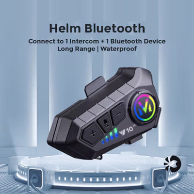 SOMAN Intercom Helm Bluetooth Headset 2 Riders Voice Control 1000mAh - Y102X - Black