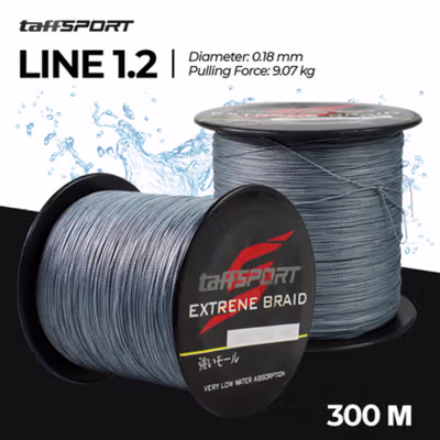 TaffSPORT Senar Benang Tali Pancing Extreme Braid 1.2 300M - FM-PEL - Gray