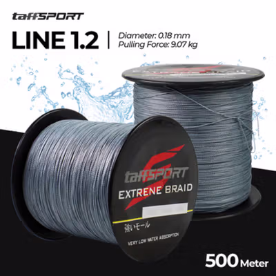 TaffSPORT Senar Benang Tali Pancing Extreme Braid 1.2 500M - FM-PEL - Gray
