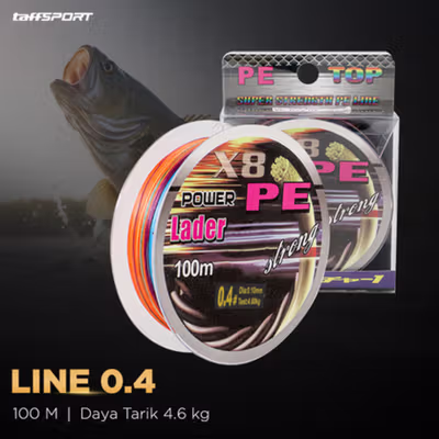 TaffSPORT Senar Pancing PE 8 Braided Strand Fishing Line 100 M 0.4 - X8 - No Color