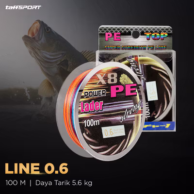 TaffSPORT Senar Pancing PE 8 Braided Strand Fishing Line 100 M 0.6 - X8 - No Color