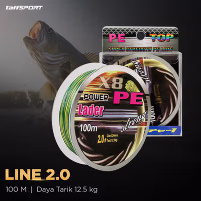 TaffSPORT Senar Pancing PE 8 Braided Strand Fishing Line 100 M 2.0 - X8 - No Color