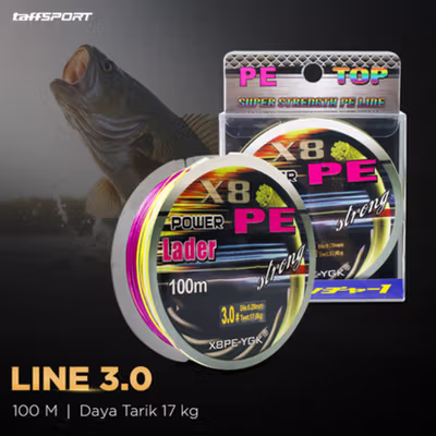 TaffSPORT Senar Pancing PE 8 Braided Strand Fishing Line 100 M 3.0 - X8 - No Color