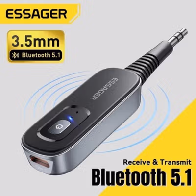 ESSAGER Bluetooth Adapter 2in1 Transmitter Receiver 5.1 AUX 3.5mm - ES-BT10 - Gray