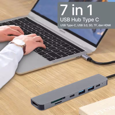 IPHub USB Type-C Hub Adaptor HDMI USB 3.0 USB Type C - YG-2121 - Gray