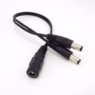 TEYES Kabel Power Adaptor DC Splitter CCTV 5.5x2.1mm Female to Male - TY-30 - Black