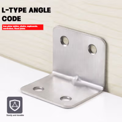 SINEKY Plat Siku L Besi Iron Corner Bracket 20 PCS - SK3412 - Silver