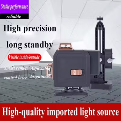 Taffware Laser Level 4in1 Color 3D 12 Line Alarm Powerful Beam - CT3 - Black