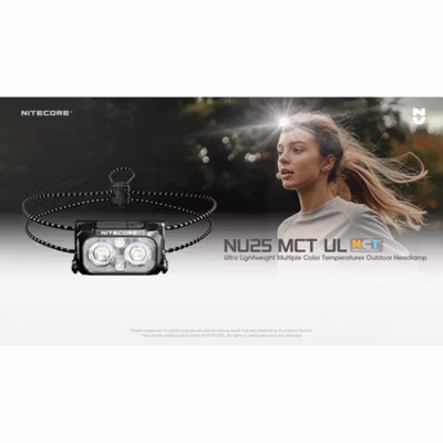 NITECORE Senter Kepala Headlamp LED 3in1 Color 700 mAh IP66 400 Lumens - NU25 MCT UL - Black