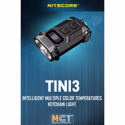 NITECORE Senter LED NiteLab MCT UHE Rechargable 600 Lumens - TINI3 - Black