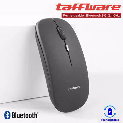 Taffware Mouse Wireless Bluetooth Optical 2.4GHz Silent Click 1600DPI - M8120G - Black