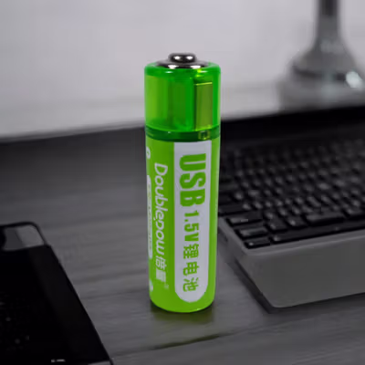 Doublepow Baterai Isi Ulang AA Li-Ion Button Top 1400mWh 1.5V 1 PCS - Green