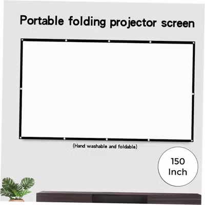 LEJIADA Kain Layar Proyektor High Contrast HD 16:9 12 Hooks 150 Inch - LJ03 - White
