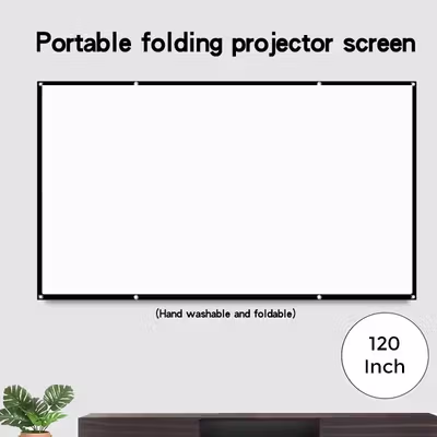 LEJIADA Kain Layar Proyektor High Contrast HD 16:9 8 Hooks 120 Inch - LJ02 - White