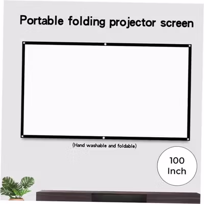 LEJIADA Kain Layar Proyektor High Contrast HD 16:9 Polyester 6 Hooks 100 Inch - LJ01 - White