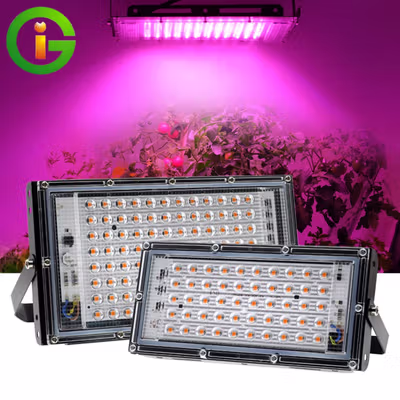 GI Grow Light LED Hidroponik Full Spectrum 2835 SMD 220V 100W IP65 - RO24 - Black