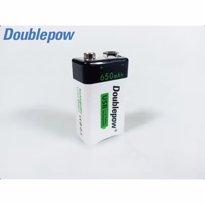 Doublepow Baterai Isi Ulang 9V Rechargeable Li-Ion 650mAh 1 PCS - DP-9V6 - Black White