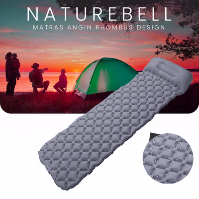 TaffSPORT Kasur Matras Angin Manual Sleeping Pad Ultralight Single - SB-16 - Gray