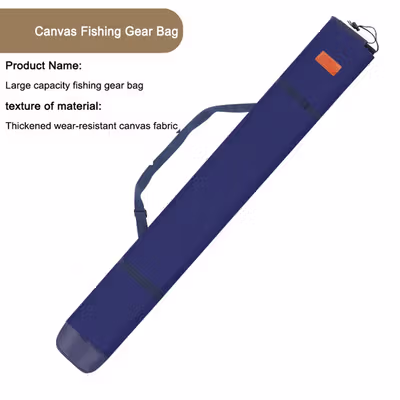 FISBAG Tas Pancing Joran Fishing Rod Bag Canvas Waterproof 1.3M - F-123 - Dark Blue