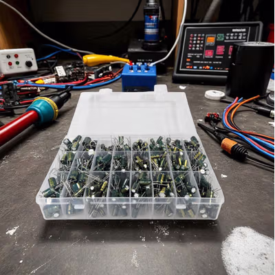 JCCON Set Kapasitor Elektrolit Electrolytic Capacitor 6.3V-50V 460 PCS - JC460 - Green/Yellow