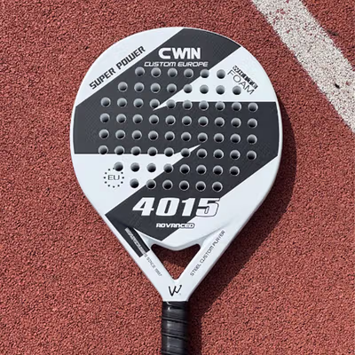 CWIN Raket Padel Teardrop Carbon Glass Fiber 3.8cm Thickness 360g - 4015 - White