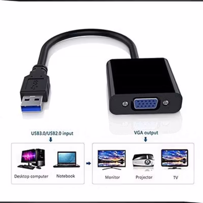 Adaptor Display USB 3.0 ke VGA - HU93A - Black — gambar 2