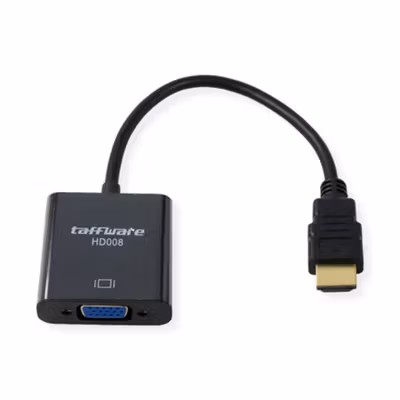 Taffware Kabel Adaptor HDMI ke VGA Female 1080p - HD008 - Black — gambar 2