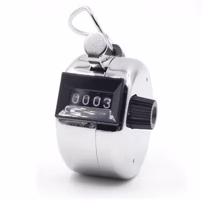 Alat Penghitung Manual Hand Tally Counter 4 Digit - TD99 - Silver — gambar 2
