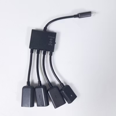 Multifunction Micro USB OTG Hub 4in1 Data Cable & Charge 3 Port - M3H4 - Black — gambar 2