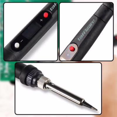 Taffware Electric Solder Adjustable Temperature LCD 80W 220V - CS-909S - Black — gambar 2