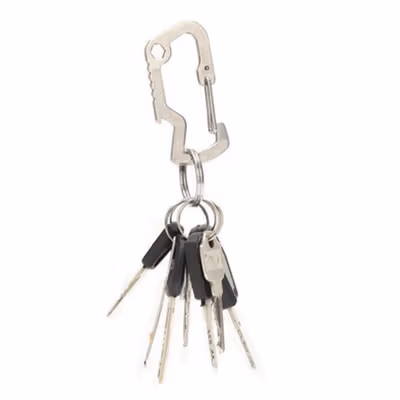 TaffSPORT Carabiner Stainless Steel with Bottle Opener - ED25 - Silver — gambar 2