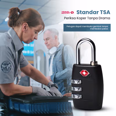 Yi Feng Lock Gembok Koper TSA Kode Angka 3 Digit - TSA-335 - Black — gambar 2