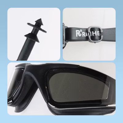 RUIHE Kacamata Renang Anti Fog UV Protection - RH5310 - Black — gambar 2