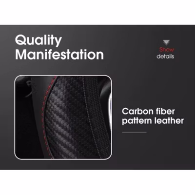OTOHEROES Cover Setir Mobil Bahan Kulit Steering Wheel Cover - RZ502 - Black — gambar 2