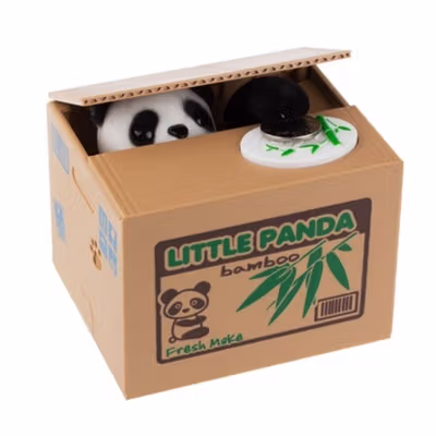 Celengan Panda Steal Money Little Panda Piggy Bank - MM8807-1 - White — gambar 2