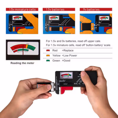 OLOEY Tester Baterai AA AAA Volt Meter - BT-168 - Black — gambar 2