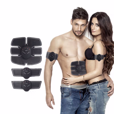 Alat Stimulator Terapi EMS Otot Six Pack ABS Abdominal Muscle - 068R2 - Black — gambar 2