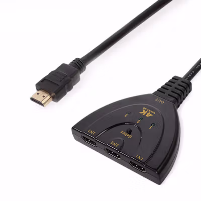 Amkle Kabel HDMI Switch 3 Port 4Kx2K 3D - XZT001107 - Black — gambar 2