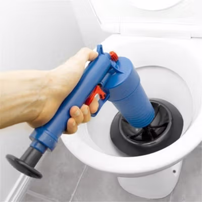 Auger Pompa Sedot Saluran WC Ledeng High Pressure Air Drain Plunger - JJ63010 - Blue — gambar 2