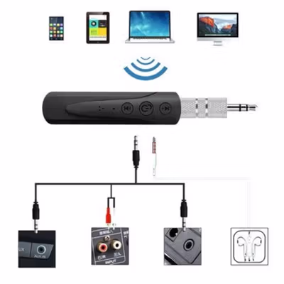 Vecosry AUX 3.5mm Bluetooth Audio Receiver - BT8 - Black — gambar 2