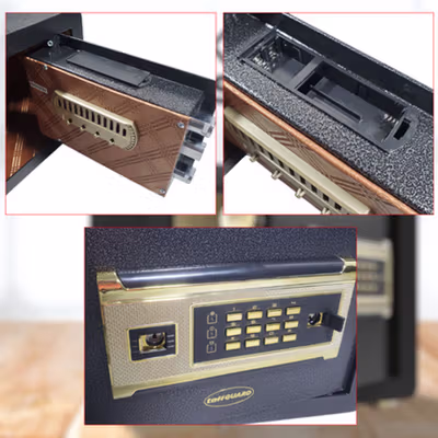 TaffGUARD Kotak Brankas Hotel Safety Anti-Theft Box Password - EB80 - Black — gambar 2