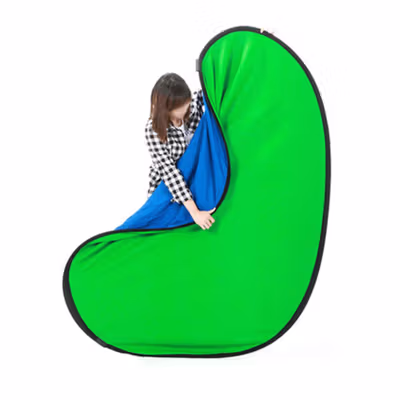 FORNORM Latar Foto 2in1 Photo Studio Backdrop 100x150cm - FR001 - Green/Blue — gambar 2