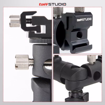 TaffSTUDIO Hot Shoe Swivel Lampu Flash Kamera for Tripod Light Stand - QM3625 - Black — gambar 2